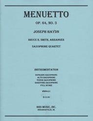 Menuetto, Op. 64, #3 SATB Saxophone Quartet cover Thumbnail